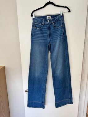PAIGE Wide Leg High-Rise Jeans - Medium Blue Wash